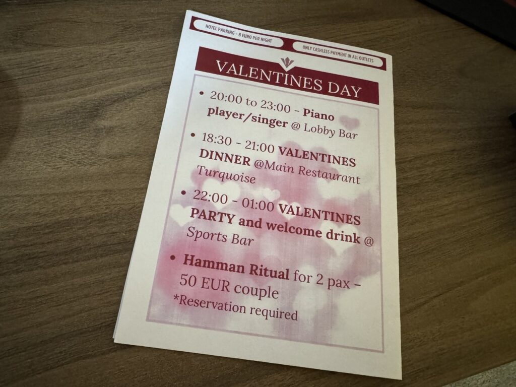 Rixos Premium Dubrovnik Valentine's Day program — piano, dinner, party, Hamman Ritual €50