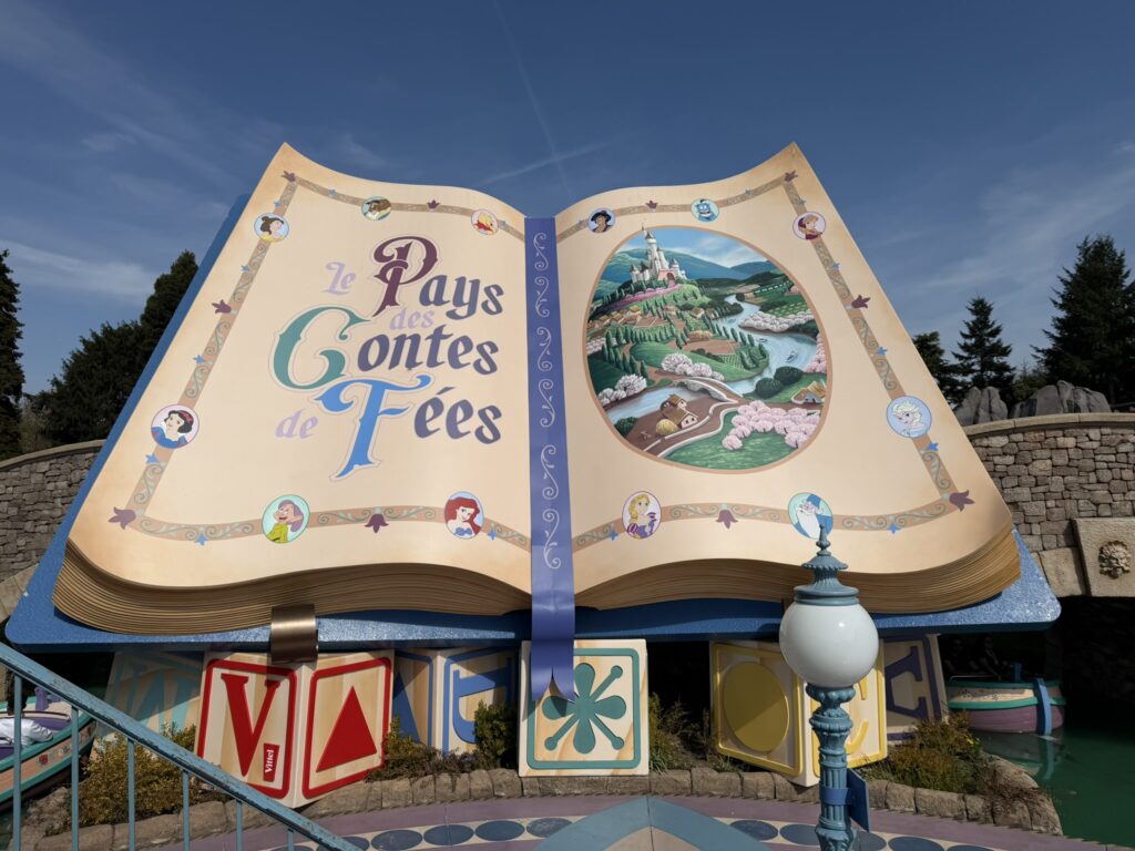France road trip with AI — Le Pays des Contes de Fées boat ride entrance at Disneyland Paris