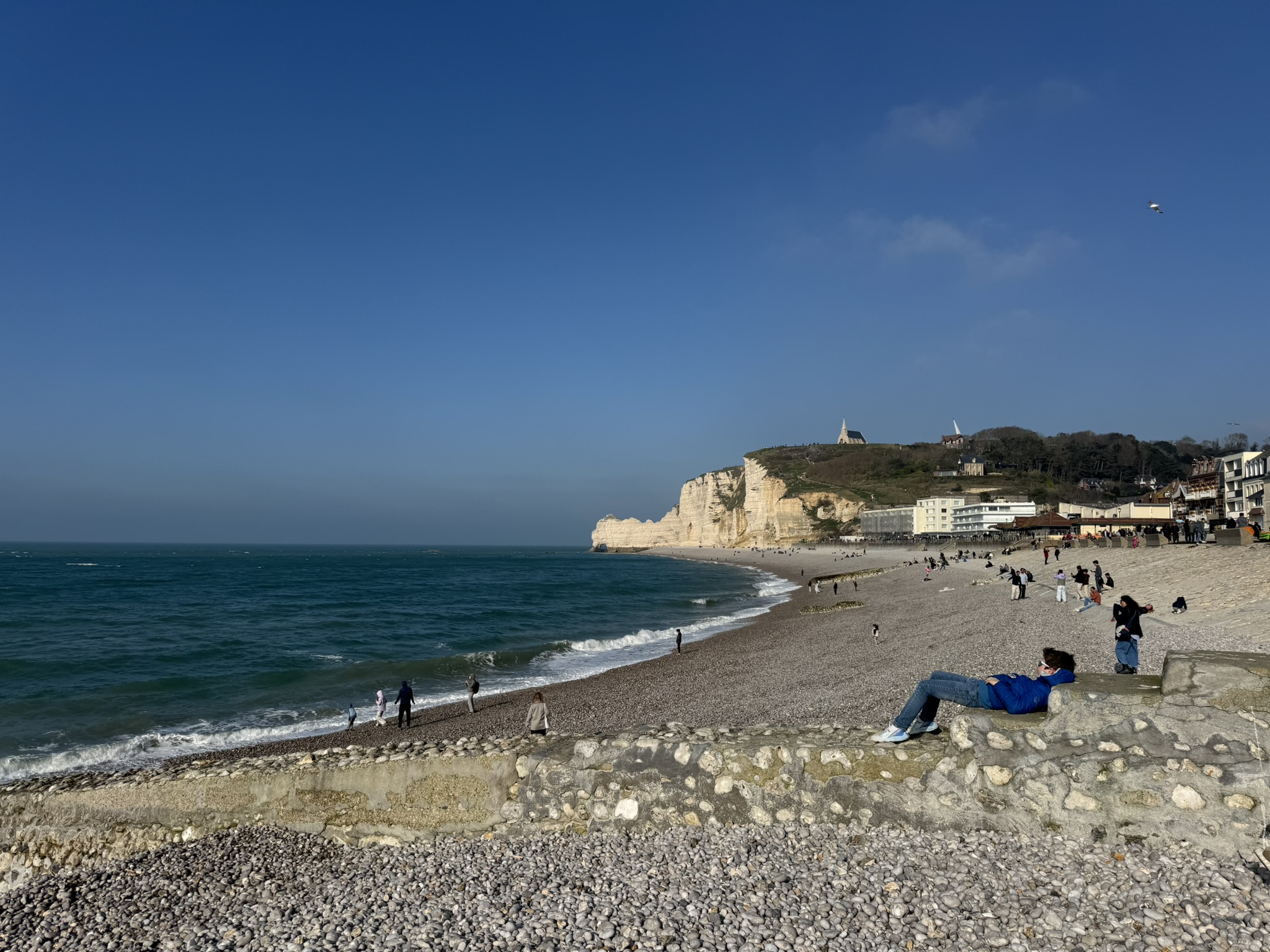 Étretat beach and white cliffs in Normandy on a family France road trip