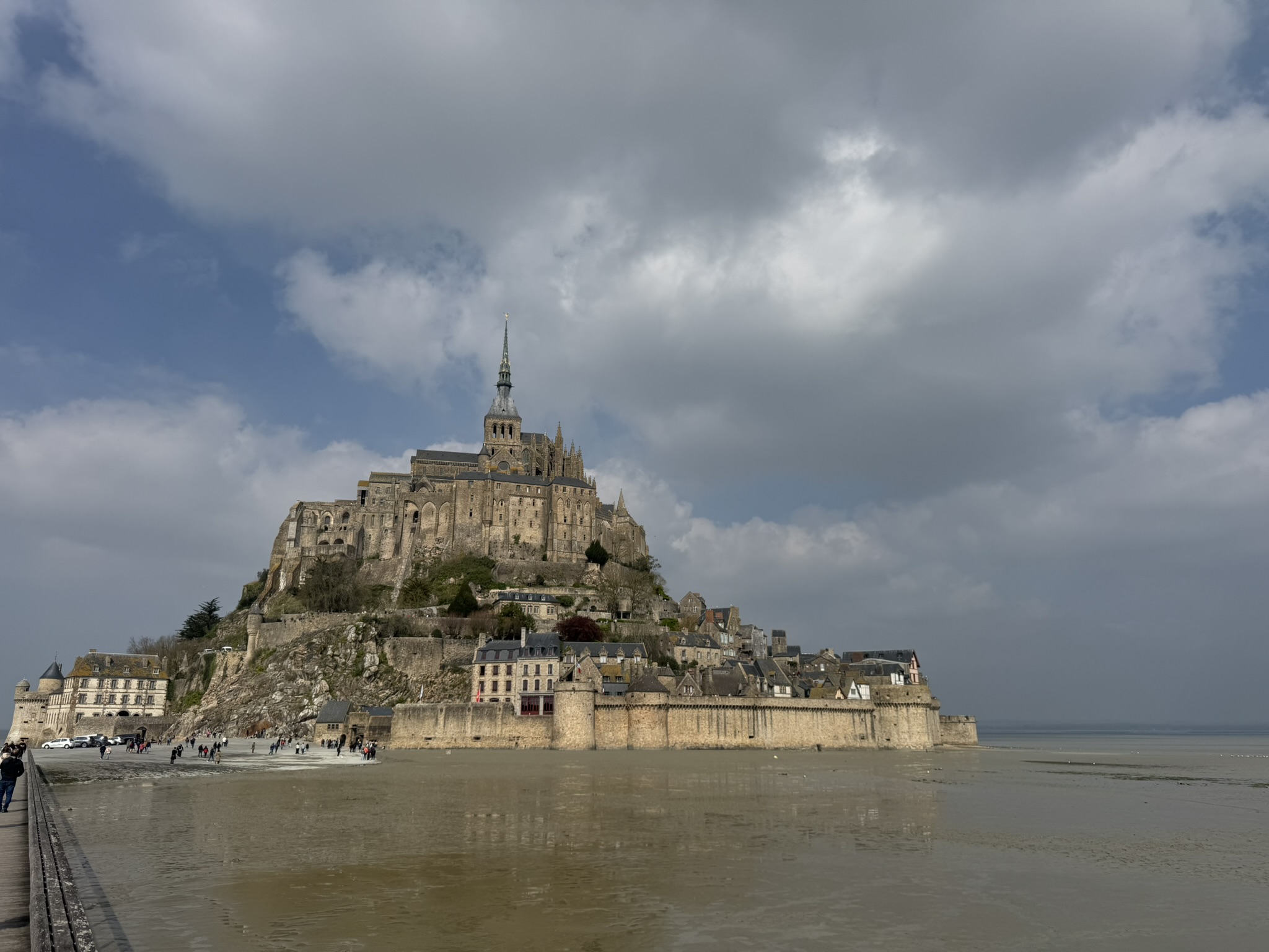 Mont Saint Michel overview during a family France road trip in Normandy
