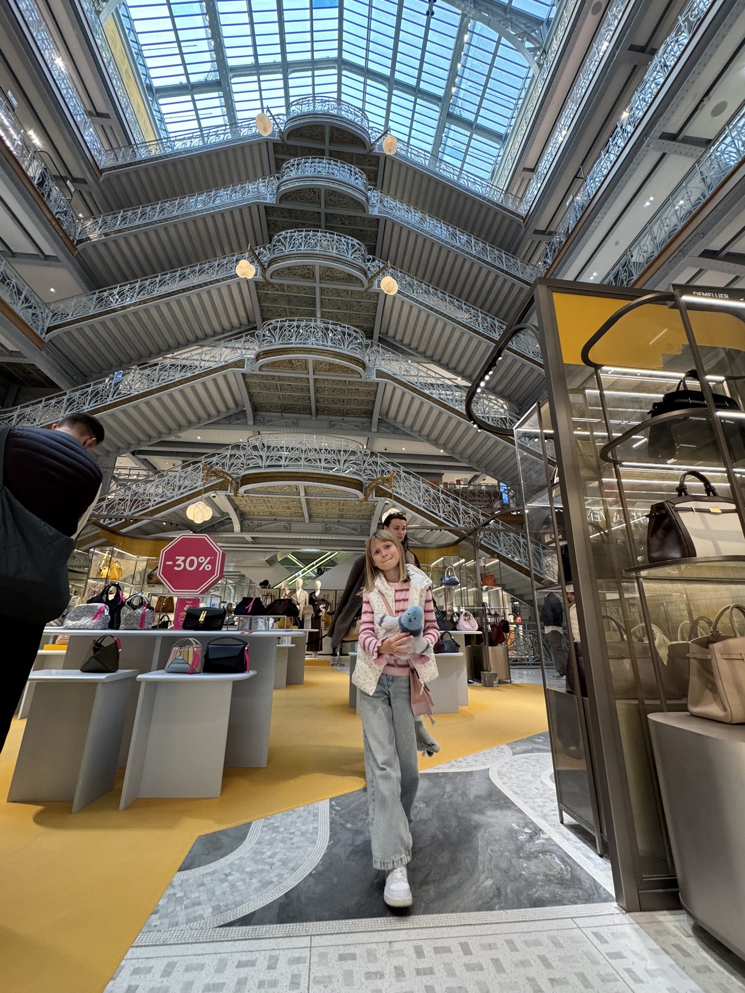 La Samaritaine interior in Paris during a family France road trip
