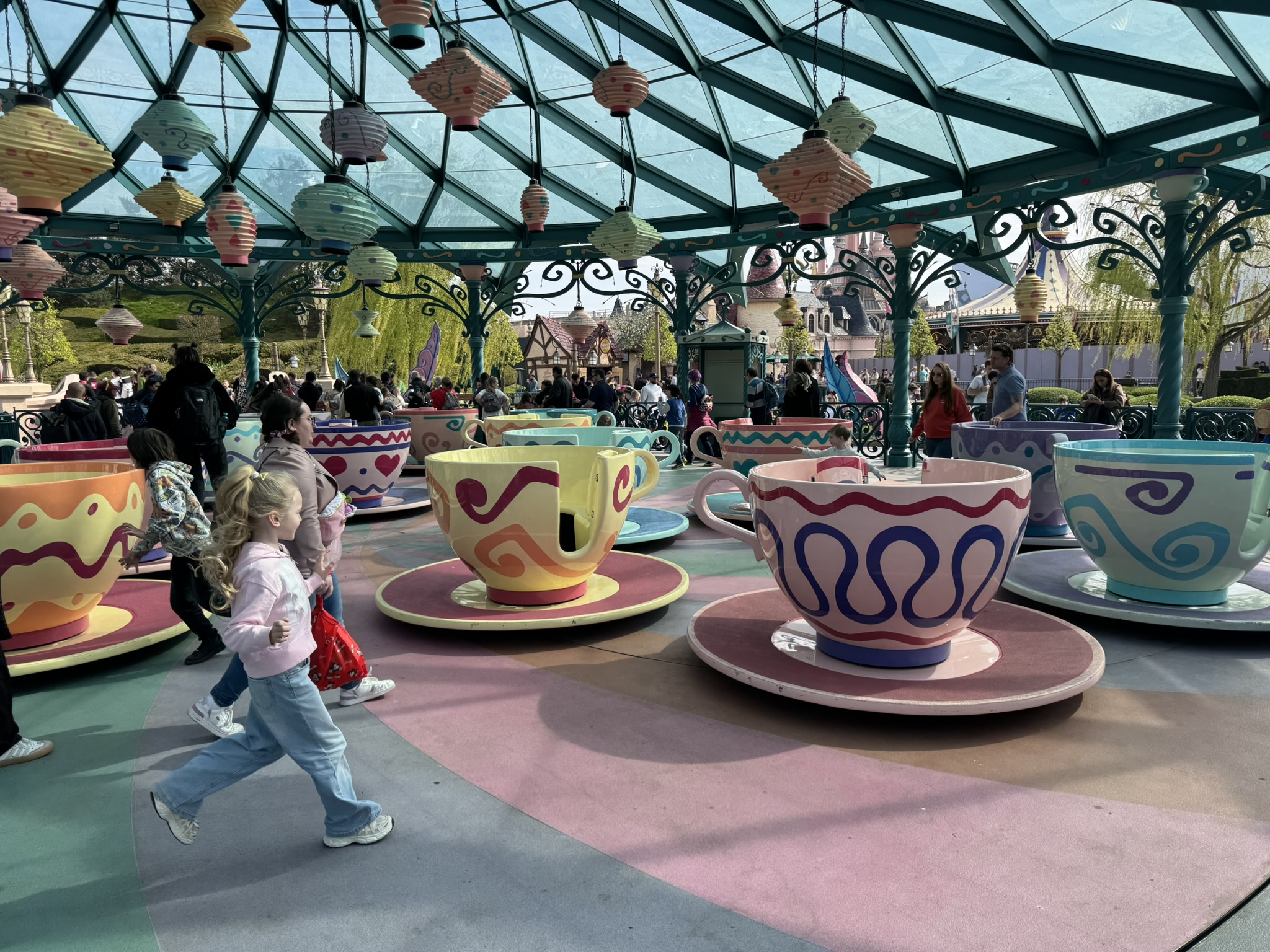 Mad Hatter Tea Cups ride in Disneyland Paris for families with kids