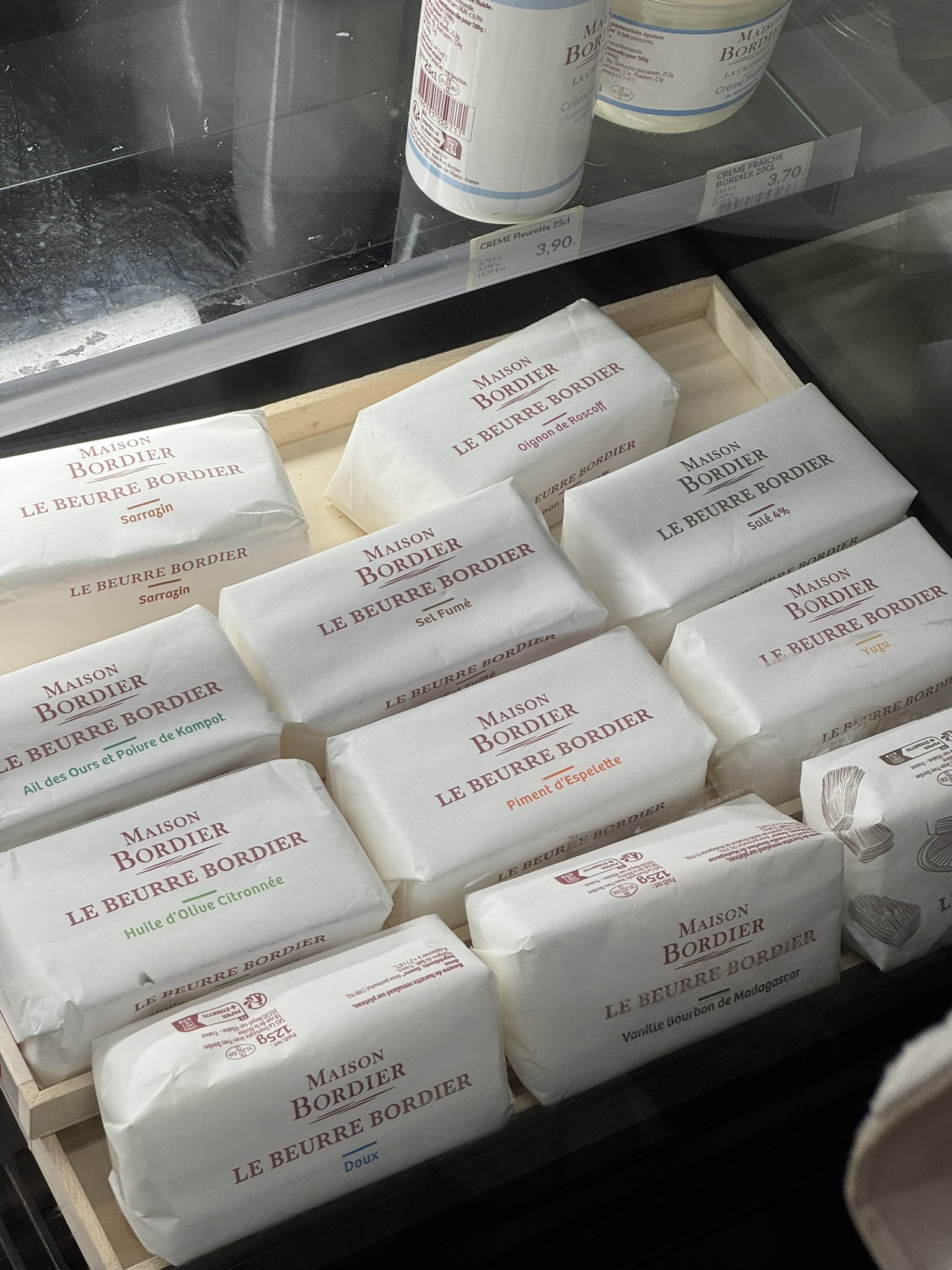 Bordier butter packs from G Detou in Paris on a France road trip