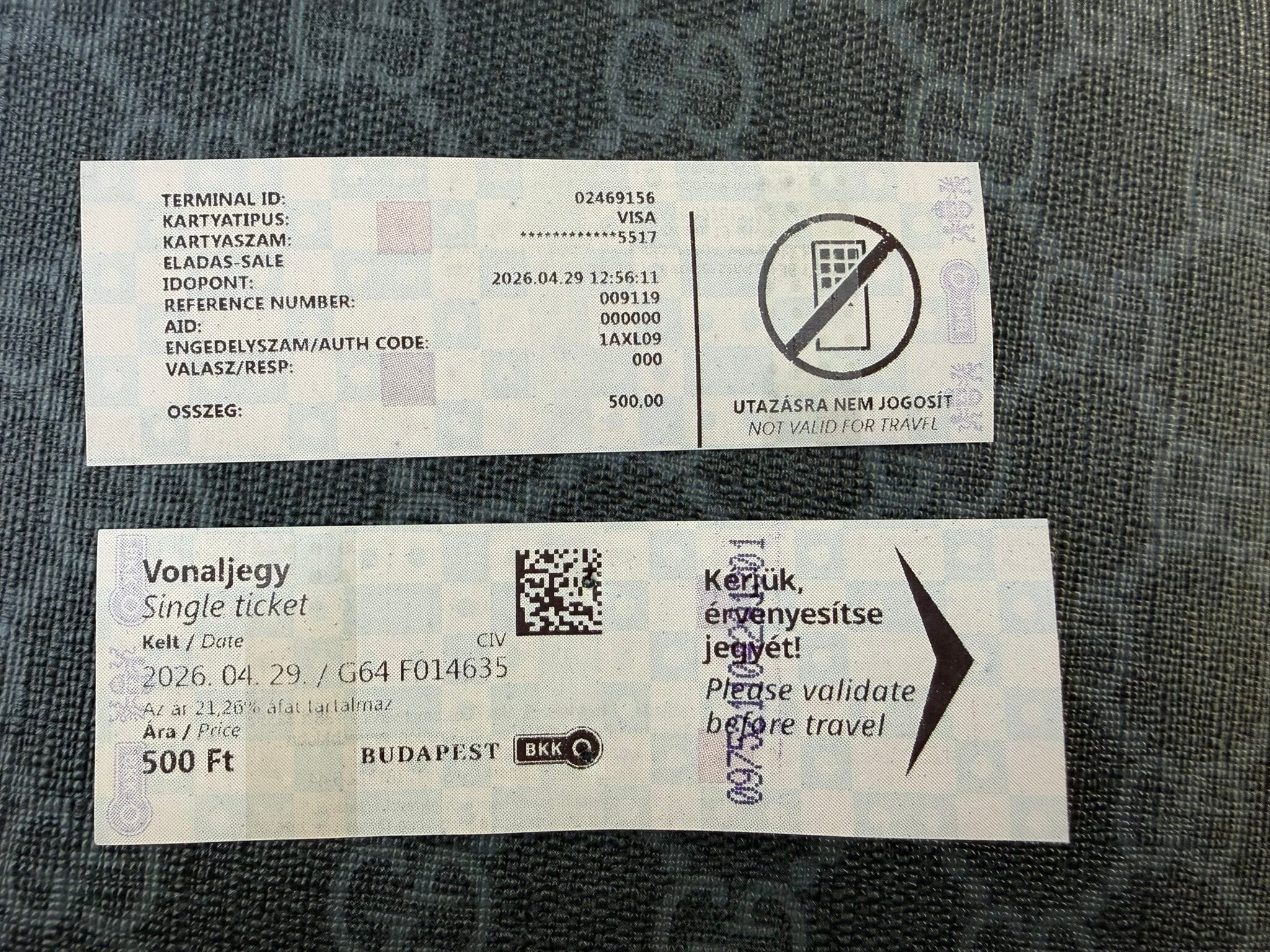 budapest bkk single ticket vonaljegy