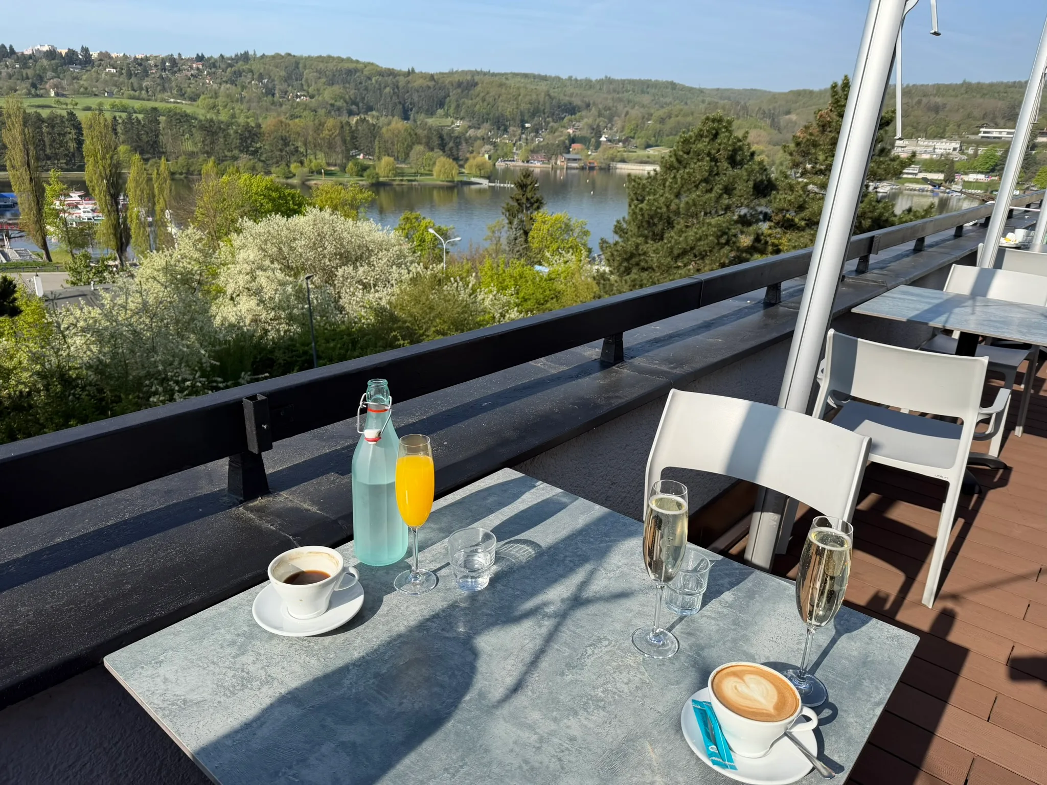 AI Europe itinerary first base at OREA Resort Santon overlooking Brno Reservoir during a real family trip